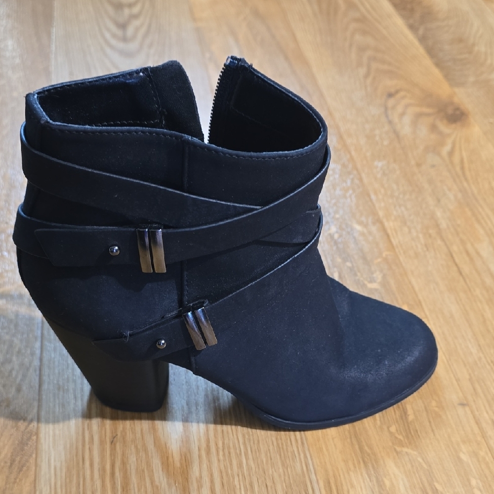 Charlotte Russe Navy Ankle Booties with Buckle Straps